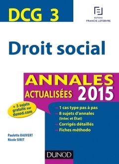 Cover of the book DCG 3 - Droit social 2015