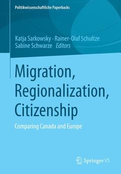 Couverture de l’ouvrage Migration, Regionalization, Citizenship