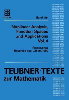 Couverture de l’ouvrage Nonlinear Analysis, Function Spaces and Applications Vol. 4