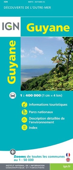 Couverture de l’ouvrage IGN : carte de Guyane 2014    1/400000 