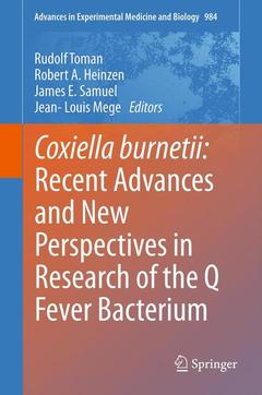 Couverture de l’ouvrage Coxiella burnetii: Recent Advances and New Perspectives in Research of the Q Fever Bacterium