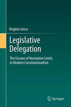 Couverture de l’ouvrage Legislative Delegation
