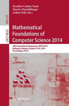 Couverture de l’ouvrage Mathematical Foundations of Computer Science 2014