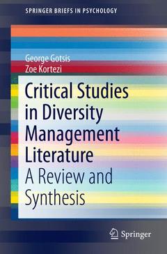 Couverture de l’ouvrage Critical Studies in Diversity Management Literature