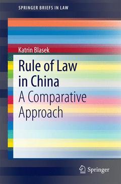 Couverture de l’ouvrage Rule of Law in China