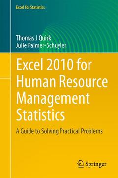 Couverture de l’ouvrage Excel 2010 for Human Resource Management Statistics