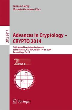 Couverture de l’ouvrage Advances in Cryptology -- CRYPTO 2014