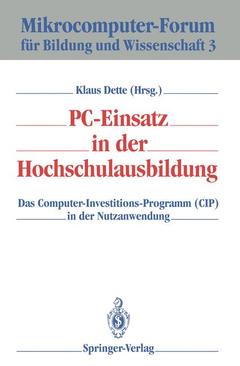 Cover of the book PC-Einsatz in der Hochschulausbildung