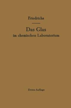 Couverture de l’ouvrage Das Glas im chemischen Laboratorium