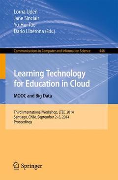 Couverture de l’ouvrage Learning Technology for Education in Cloud - MOOC and Big Data