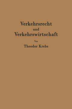 Couverture de l’ouvrage Verkehrsrecht und Verkehrswirtschaft