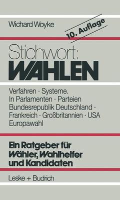 Couverture de l’ouvrage Stichwort: Wahlen