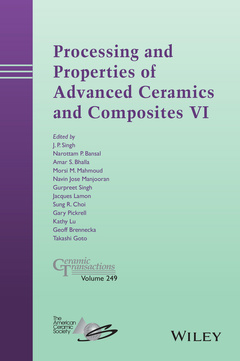 Couverture de l’ouvrage Processing and Properties of Advanced Ceramics and Composites VI