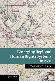 Couverture de l’ouvrage Emerging Regional Human Rights Systems in Asia