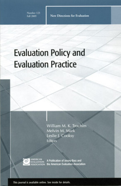 Couverture de l’ouvrage Evaluation Policy and Evaluation Practice