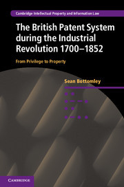 Couverture de l’ouvrage The British Patent System during the Industrial Revolution 1700–1852