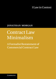 Couverture de l’ouvrage Contract Law Minimalism