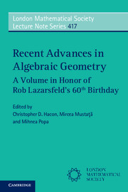 Couverture de l’ouvrage Recent Advances in Algebraic Geometry