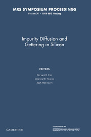 Couverture de l’ouvrage Impurity Diffusion and Gettering in Silicon: Volume 36