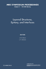 Couverture de l’ouvrage Layered Structures, Epitaxy, and Interfaces: Volume 37