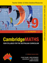 Couverture de l’ouvrage Cambridge Mathematics NSW Syllabus for the Australian Curriculum Year 9 5.1, 5.2 and 5.3 Teacher Edition