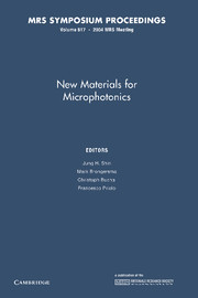 Couverture de l’ouvrage New Materials for Microphotonics: Volume 817