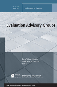 Couverture de l’ouvrage Evaluation Advisory Groups