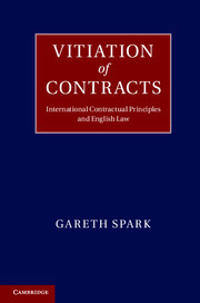 Couverture de l’ouvrage Vitiation of Contracts