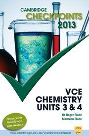 Couverture de l’ouvrage Cambridge Checkpoints VCE Chemistry Units 3 and 4 2013