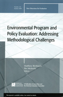 Cover of the book Environmental Program and Policy Evaluation: Addressing Methodological Challenges