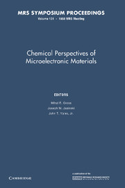 Couverture de l’ouvrage Chemical Perspectives of Microelectronic Materials: Volume 131