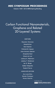 Couverture de l’ouvrage Carbon Functional Nanomaterials, Graphene and Related 2D-Layered Systems: Volume 1549