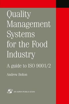Couverture de l’ouvrage Quality Management Systems for the Food Industry