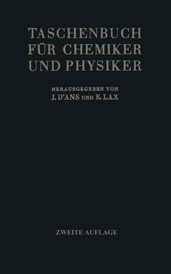 Couverture de l’ouvrage Taschenbuch für Chemiker und Physiker