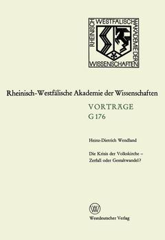 Cover of the book Die Krisis der Volkskirche — Zerfall oder Gestaltwandel?