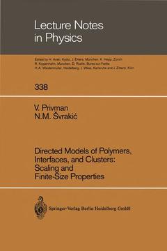 Couverture de l’ouvrage Directed Models of Polymers, Interfaces, and Clusters: Scaling and Finite-Size Properties