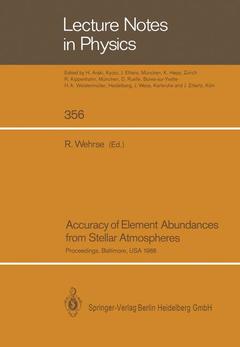 Couverture de l’ouvrage Accuracy of Element Abundances from Stellar Atmospheres