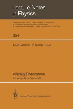 Couverture de l’ouvrage Wetting Phenomena