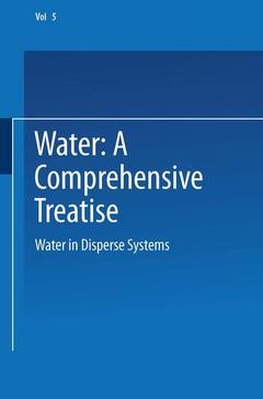 Couverture de l’ouvrage Water in Disperse Systems