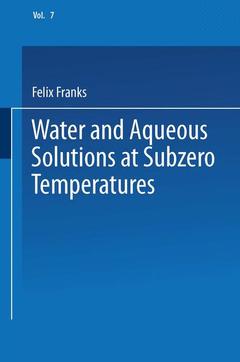 Couverture de l’ouvrage Water and Aqueous Solutions at Subzero Temperatures