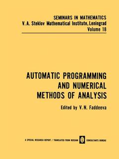Couverture de l’ouvrage Automatic Programming and Numerical Methods of Analysis