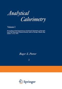 Couverture de l’ouvrage Analytical Calorimetry
