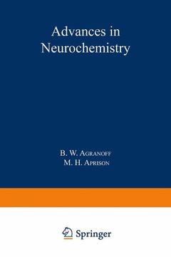 Couverture de l’ouvrage Advances in Neurochemistry