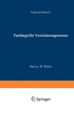 Couverture de l’ouvrage Fachbegriffe Versicherungswesen / Dictionary of Insurance Terms
