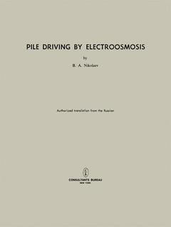 Couverture de l’ouvrage Pile Driving by Electroosmosis