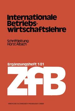 Cover of the book Internationale Betriebswirtschaftslehre