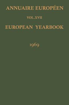 Couverture de l’ouvrage Annuaire Européen / European Yearbook