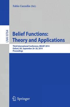 Couverture de l’ouvrage Belief Functions: Theory and Applications