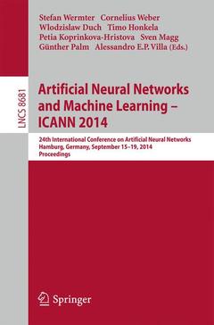 Couverture de l’ouvrage Artificial Neural Networks and Machine Learning -- ICANN 2014