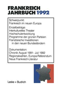 Couverture de l’ouvrage Frankreich-Jahrbuch 1992